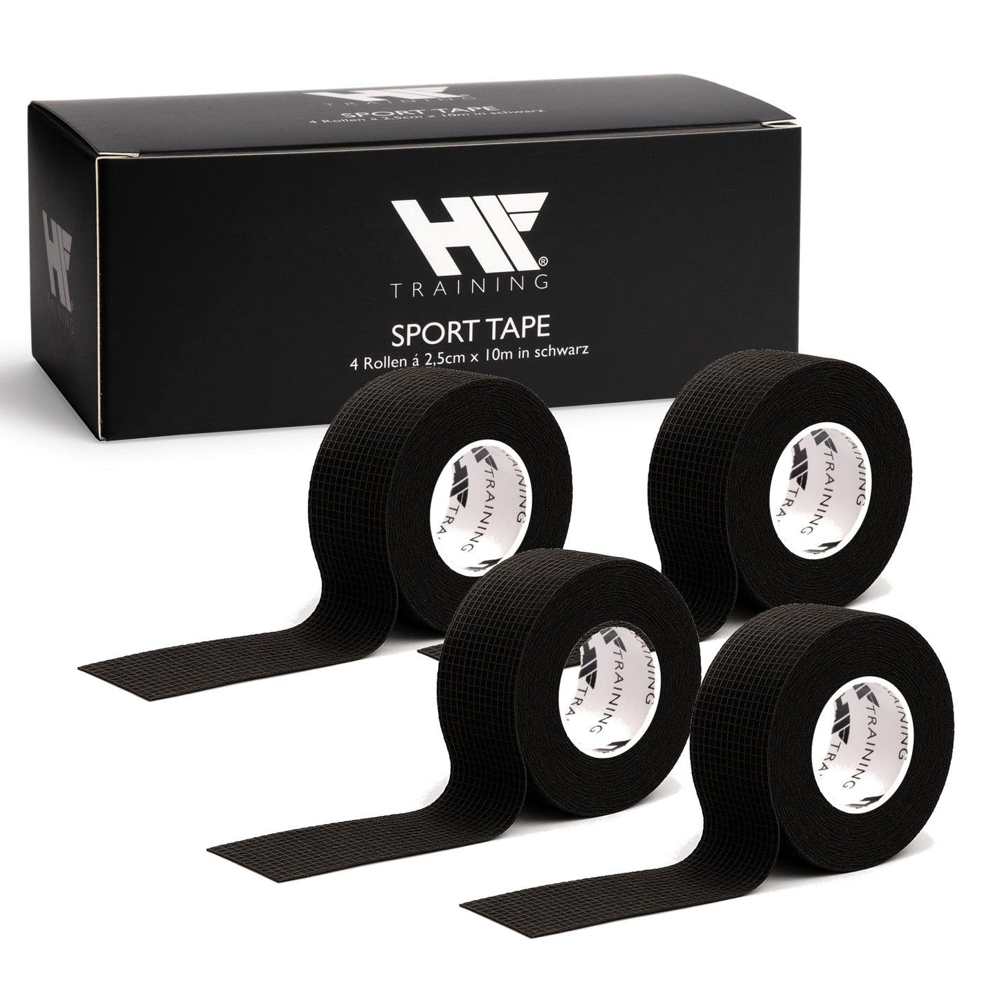 HF Training® 4er Set Profi Sporttape  – Extra Stark & Wasserfest – Sport- & Fußball-Tape für Gelenke, Bänder & Stutzen