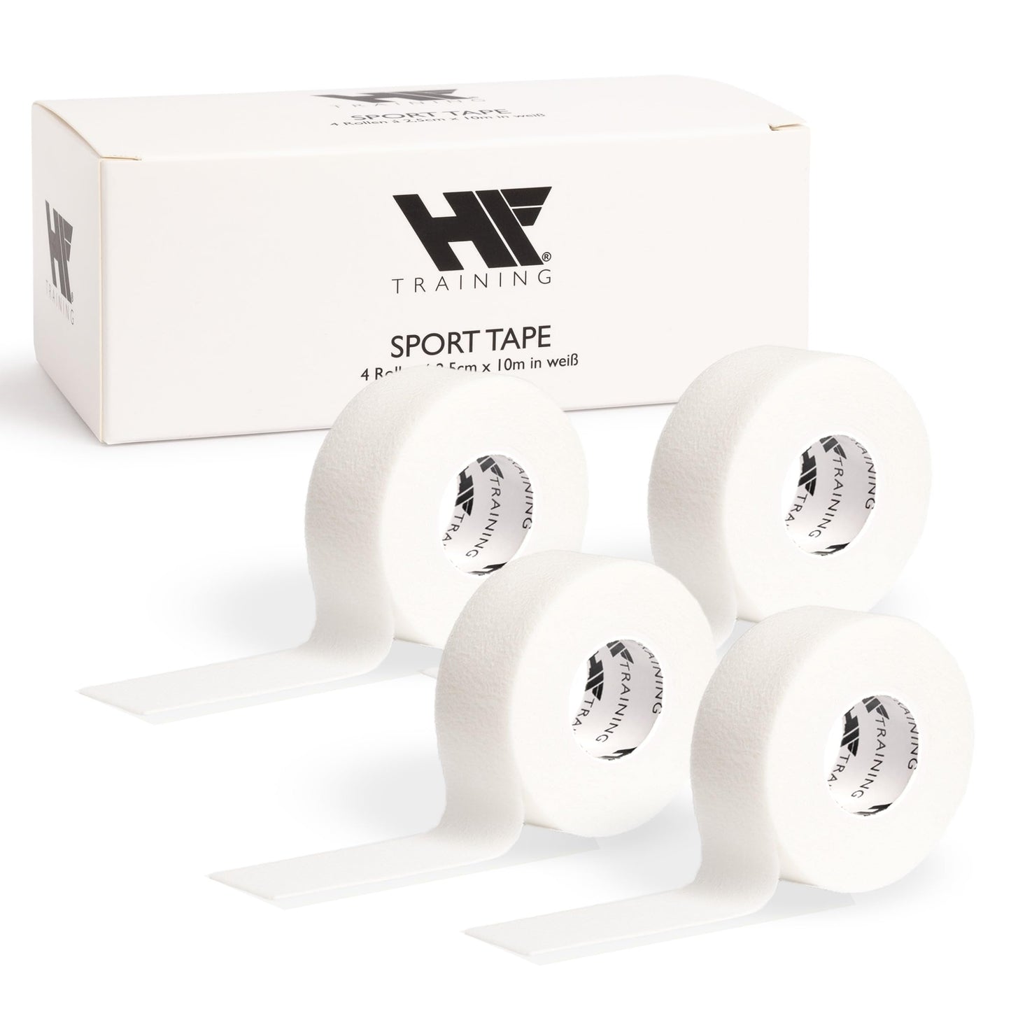 HF Training® 4er Set Profi Sporttape  – Extra Stark & Wasserfest – Sport- & Fußball-Tape für Gelenke, Bänder & Stutzen
