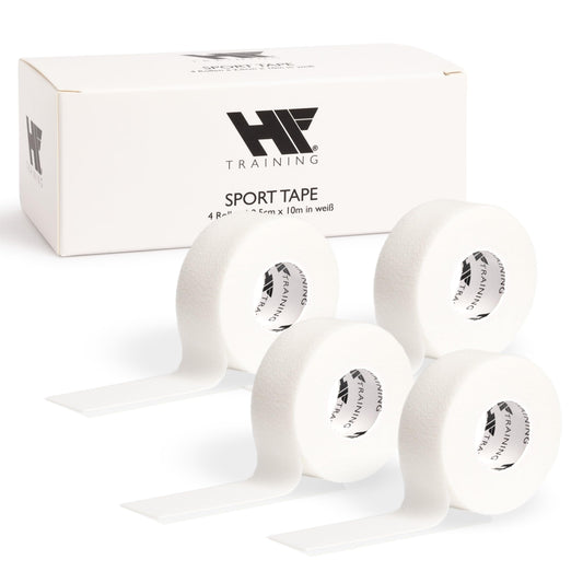 HF Training® 4er Set Profi Sporttape  – Extra Stark & Wasserfest – Sport- & Fußball-Tape für Gelenke, Bänder & Stutzen