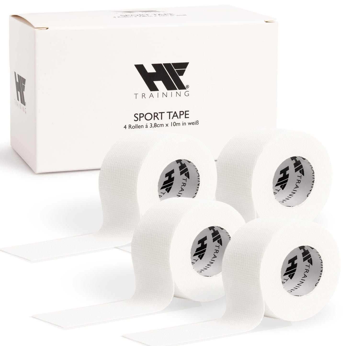 HF Training® 4er Set Profi Sporttape  – Extra Stark & Wasserfest – Sport- & Fußball-Tape für Gelenke, Bänder & Stutzen
