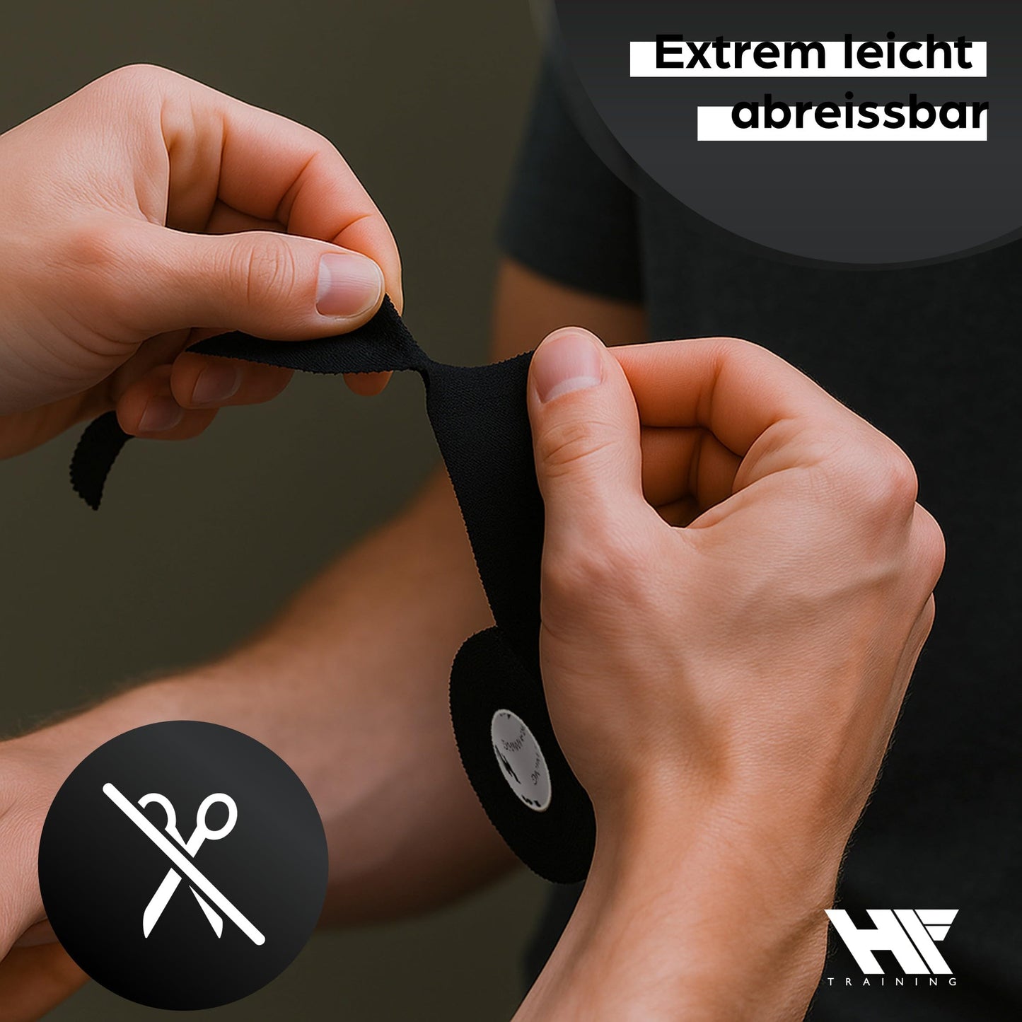 HF Training® 4er Set Profi Sporttape  – Extra Stark & Wasserfest – Sport- & Fußball-Tape für Gelenke, Bänder & Stutzen
