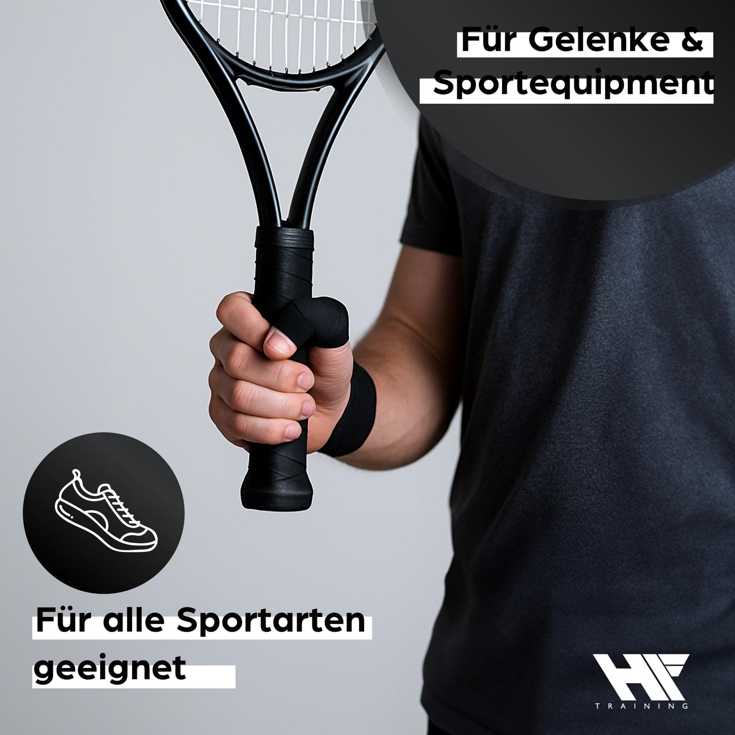 HF Training® 4er Set Profi Sporttape  – Extra Stark & Wasserfest – Sport- & Fußball-Tape für Gelenke, Bänder & Stutzen