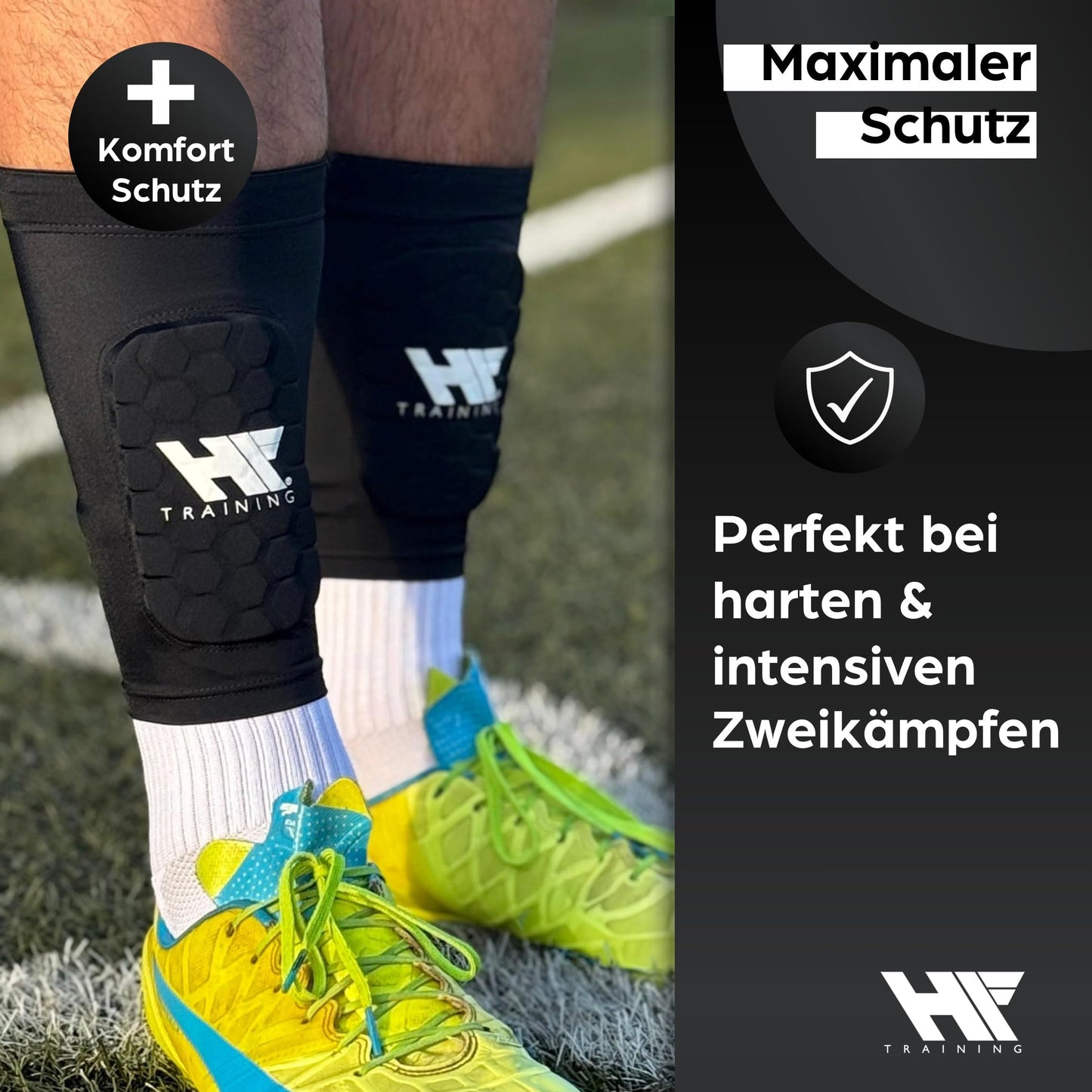 HF Training® 3in1 Schienbeinschoner – integriert im Stutzen