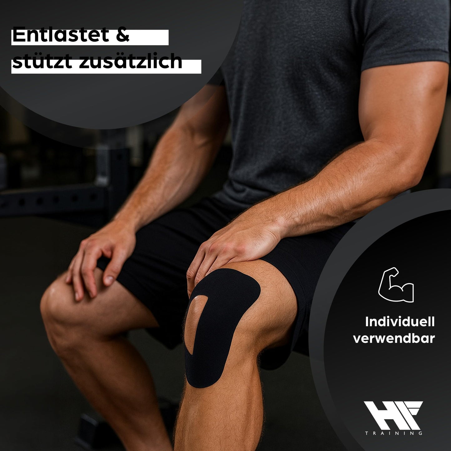 HF Training® 4er Set Profi Sporttape  – Extra Stark & Wasserfest – Sport- & Fußball-Tape für Gelenke, Bänder & Stutzen